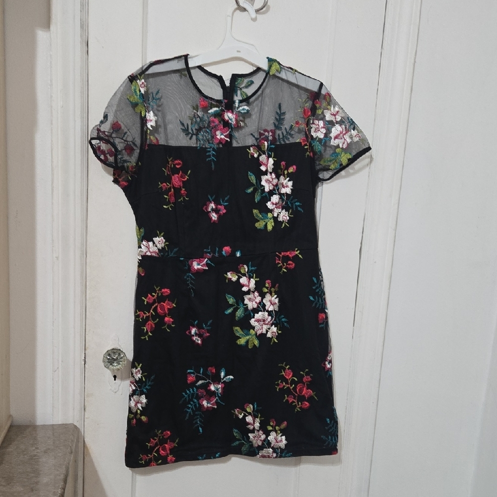 Floral Black Dress